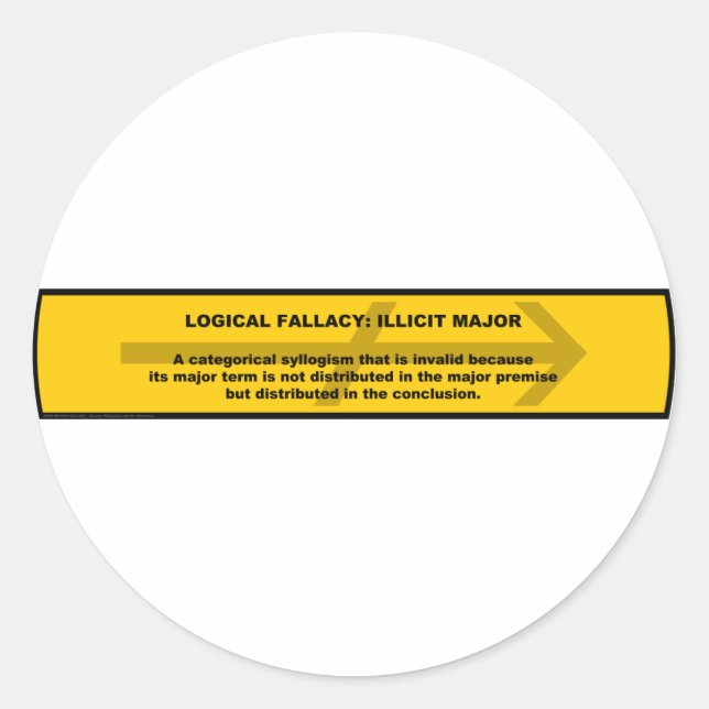 Logical Fallacy: Illicit Major Classic Round Sticker (Front)