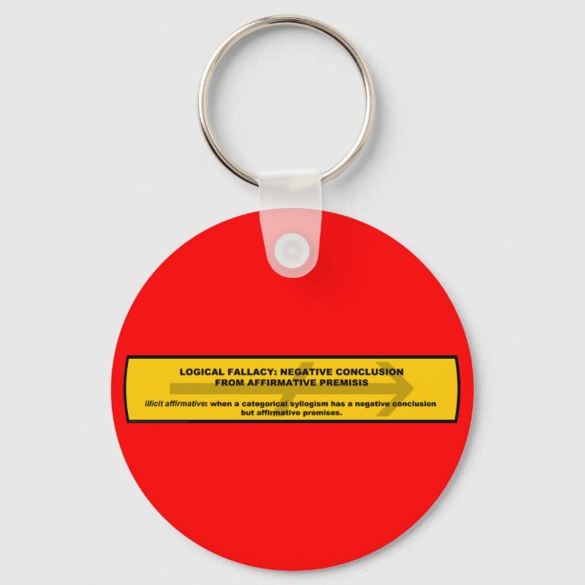 Logical Fallacy: Negative Conclusion From Affir... Key Ring (Front)