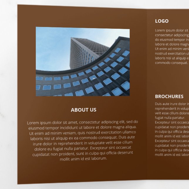 Logical Monochromatic Geometric Retro Angles Tri-Fold Card (Inside First)