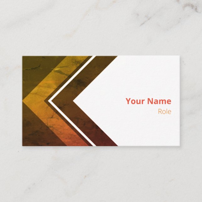 Logical Orange Retro Arrow Business Card (Front)
