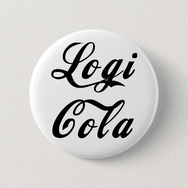 LogiCola script 6 Cm Round Badge (Front)