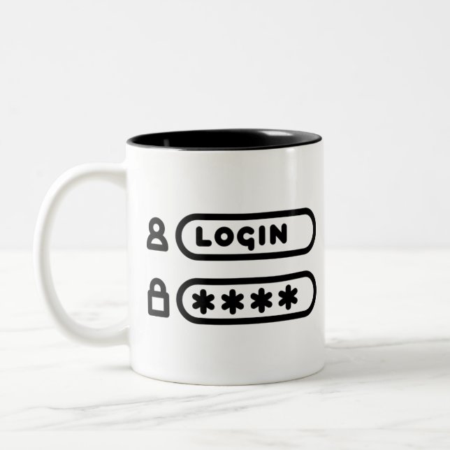 LOGIN / PASSWORD Two-Tone COFFEE MUG (Left)