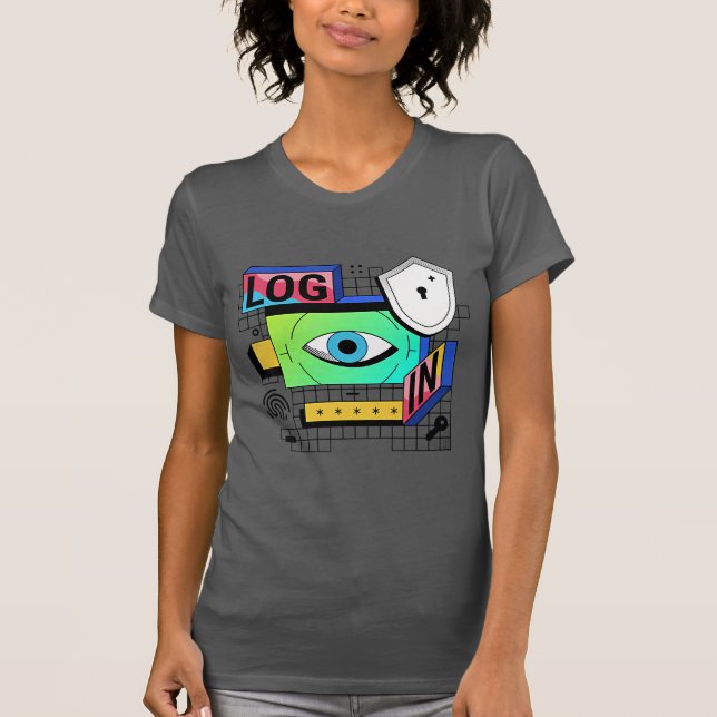 Login Security Graphic T-Shirt – Modern Tech (Front)