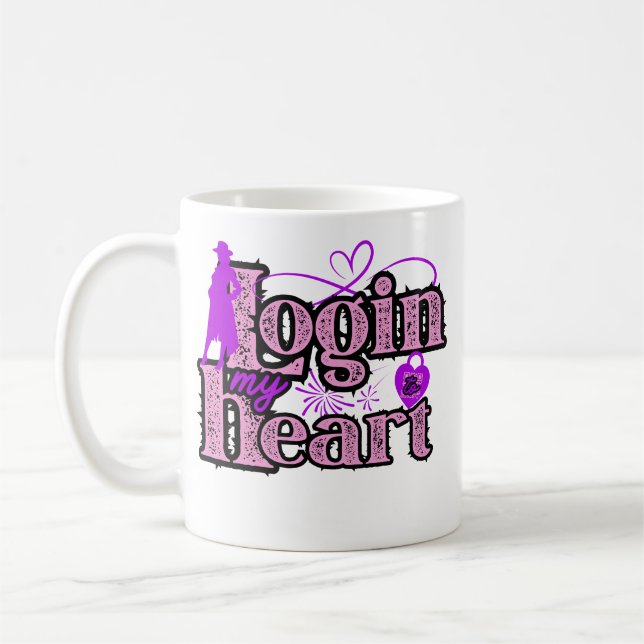 Login to my heart. Valentine's Day Coffee Mug (Left)