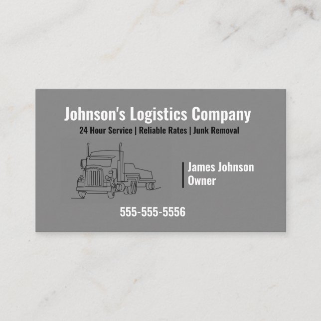 Logistics or Trucking Company Business Card (Front)