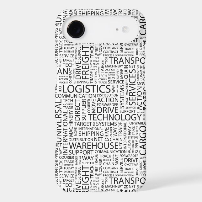 LOGISTICS pattern with words Case-Mate iPhone Case (Back)