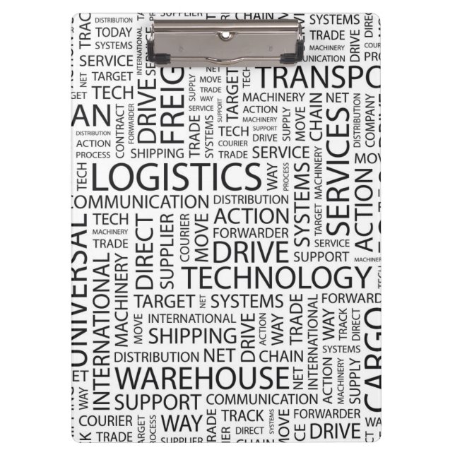 LOGISTICS pattern with words Clipboard (Front)
