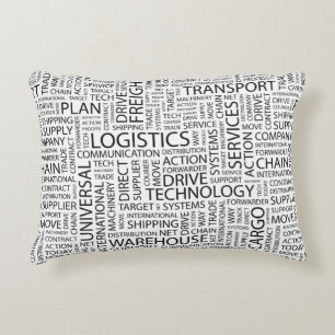 LOGISTICS pattern with words Decorative Cushion