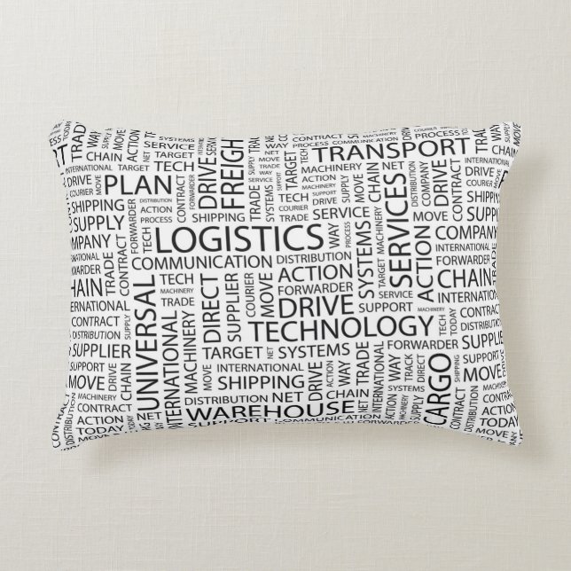 LOGISTICS pattern with words Decorative Cushion (Front)