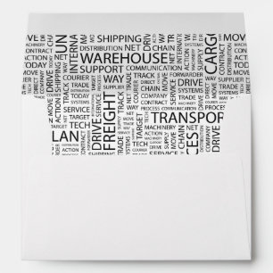 LOGISTICS pattern with words Envelopes