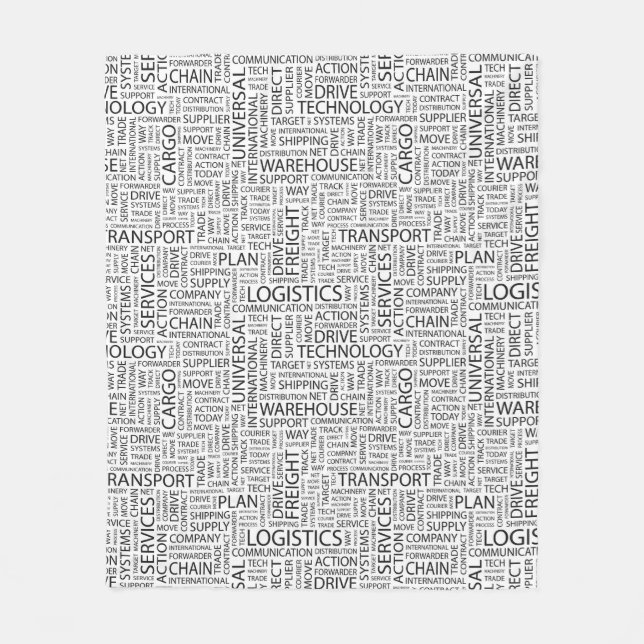 LOGISTICS pattern with words Fleece Blanket (Front)