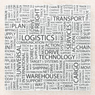 LOGISTICS pattern with words Glass Coaster