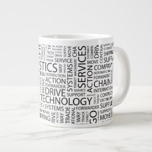 LOGISTICS pattern with words Large Coffee Mug