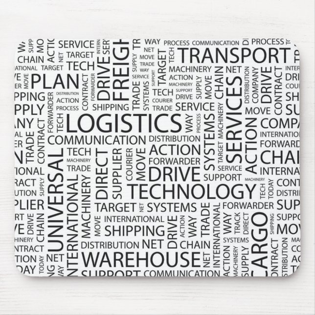 LOGISTICS pattern with words Mouse Mat (Front)