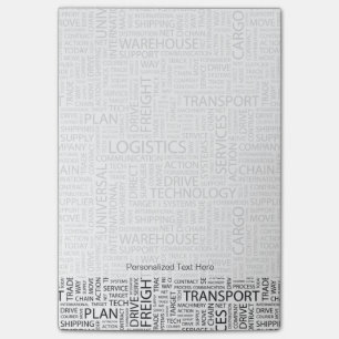 LOGISTICS pattern with words Post-it Notes