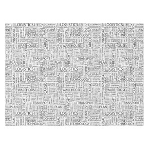 LOGISTICS pattern with words Tablecloth