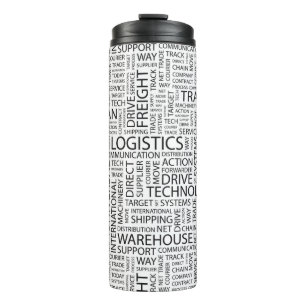 LOGISTICS pattern with words Thermal Tumbler