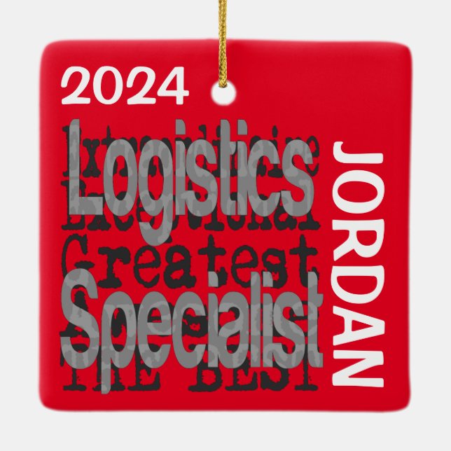 Logistics Specialist Extraordinaire CUSTOM Ceramic Ornament (Back)