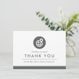 Logistics + Supply Chain Minimal Flat Thank You Card