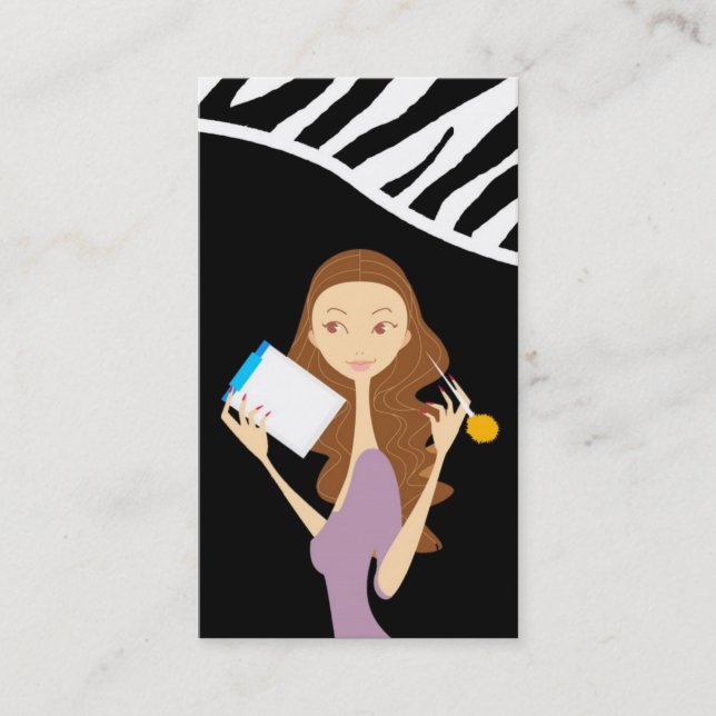 Logistics Survey Fashion Vector Girl Business Card (Front)