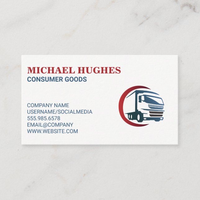Logistics | Truck Delivery Services Business Card (Front)