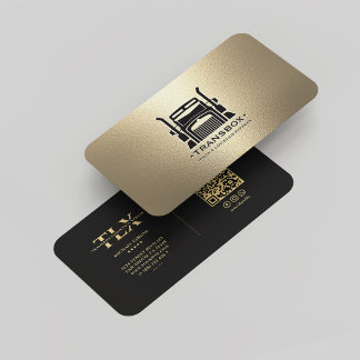 Logistics Truck Driver Elegant Modern Black Gold  Business Card