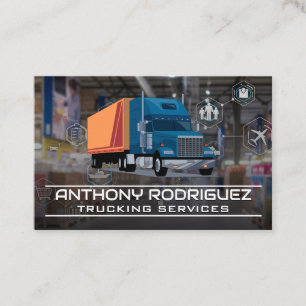 Logistics Warehouse Semi Truck Transporter Business Card
