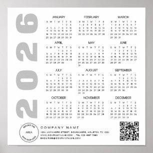 Logo 2025 Calendar QR Code Company name Poster