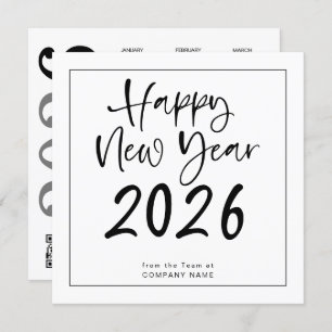Logo 2025 Calendar QR Code Company New Year Holiday Card