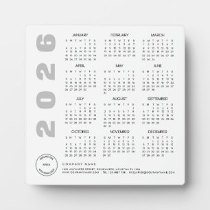 Logo 2026 Calendar Company Client Promotional Plaque