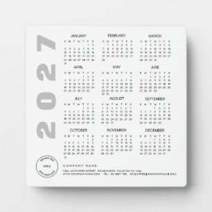 Logo 2026 Calendar Company Client Promotional Plaque