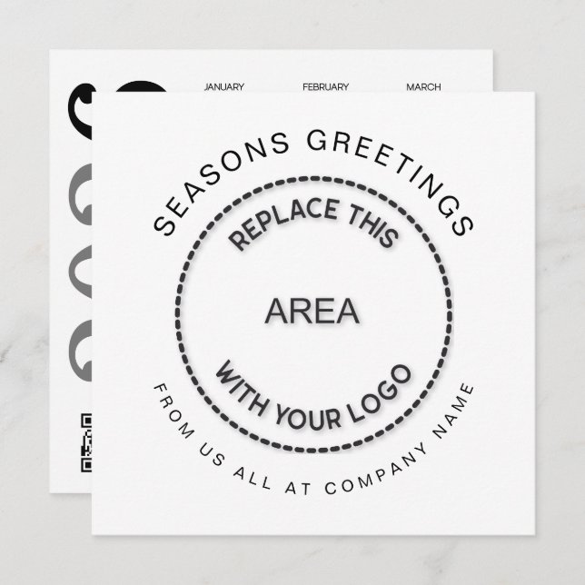 Logo 2026 Calendar QR Code Company Christmas  Holiday Card (Front/Back)