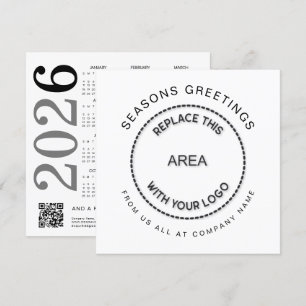 Logo 2026 Calendar QR Code Company Christmas  Holiday Card