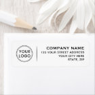 Logo 4 lines of text white business return address