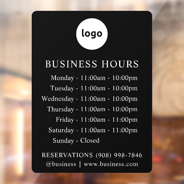 LOGO and Business Hours | Custom Decal Sign (Sheet 2)