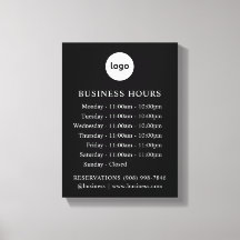 LOGO and Business Hours | Stretched Canvas