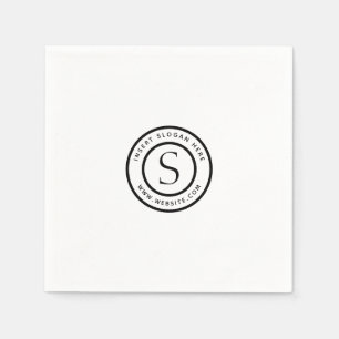 Logo and Company Black and White Napkin
