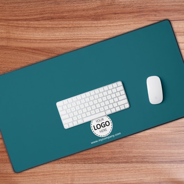 Logo and Company Details Custom Teal Desk Mat (Creator Uploaded)