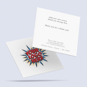Logo and Custom Text Upload Modern Simple  Thank You Card