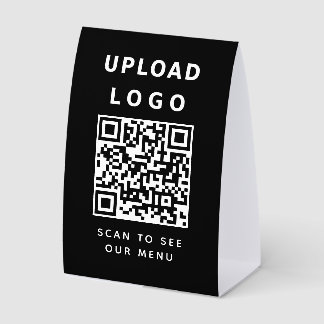 Logo and QR Code Contactless Digital Menu Black