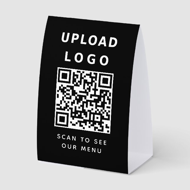 Logo and QR Code Contactless Digital Menu Black (Front)