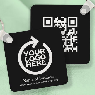 Logo and QR Code Personalised Business Key Ring