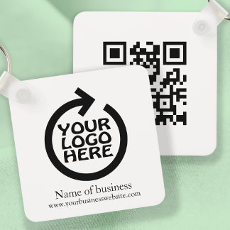 Logo and QR Code Personalised Business Key Ring