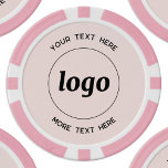 Logo and Text Business Promotional Blush Pink Poker Chips<br><div class="desc">Simple logo and custom text for promoting your business.  Replace the logo and text with your own to customise.  Minimalist and professional to reflect your brand.</div>