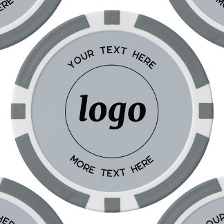 Logo and Text Business Promotional Powder Blue Poker Chips