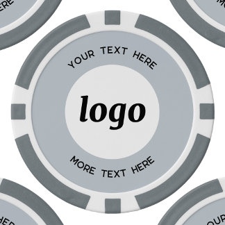 Logo and Text Business Promotional Powder Blue Poker Chips