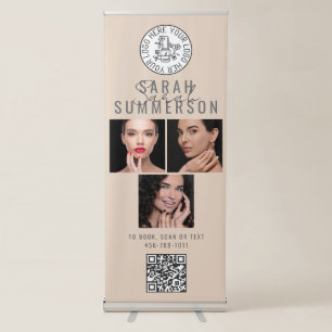 Logo Appointment Booking QR Code Nail Technician Retractable Banner