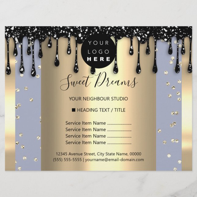 Logo Beauty Makeup Nails Price List Drips SPA Flyer (Front)