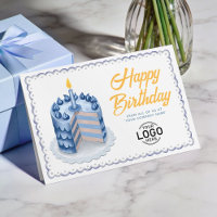 Logo Big Blue Grey Vintage Cake Business Birthday
