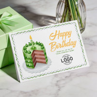 Logo Big Green Vintage Cake Business Birthday